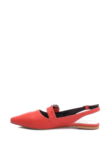 Lizza Shoes Leder-Ballerinas in Rot
