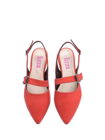 Lizza Shoes Leder-Ballerinas in Rot