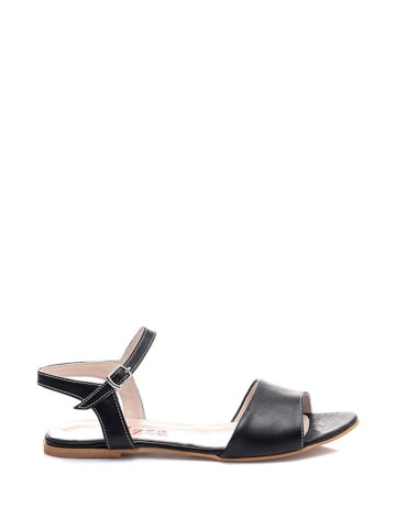 Lizza Shoes Leder-Sandalen in Schwarz