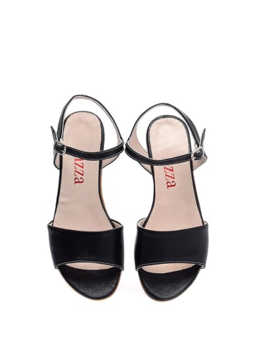 Lizza Shoes Skórzane sandały w kolorze czarnym