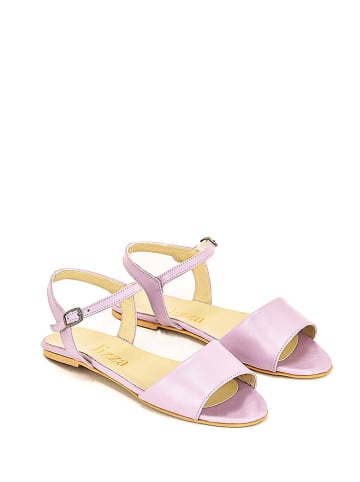 Lizza Shoes Skórzane sandały w kolorze liliowym