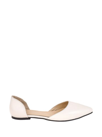 Lizza Shoes Leder-Ballerinas in Creme