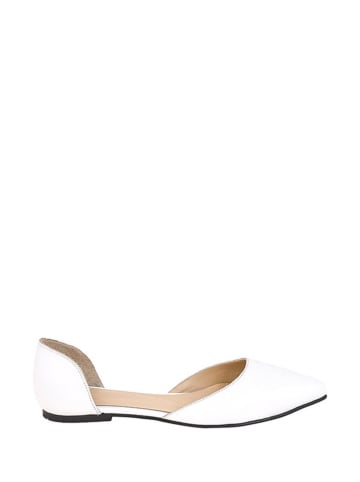 Lizza Shoes Skórzane baleriny w kolorze białym