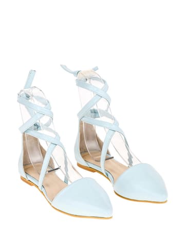 Lizza Shoes Leren ballerina's lichtblauw