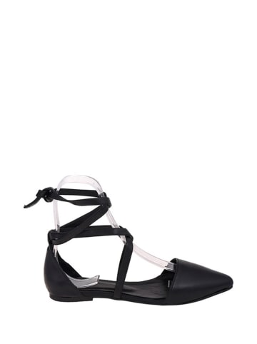 Lizza Shoes Leder-Ballerinas in Schwarz