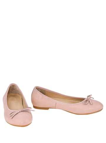 Lizza Shoes Skórzane baleriny w kolorze jasnoróżowym