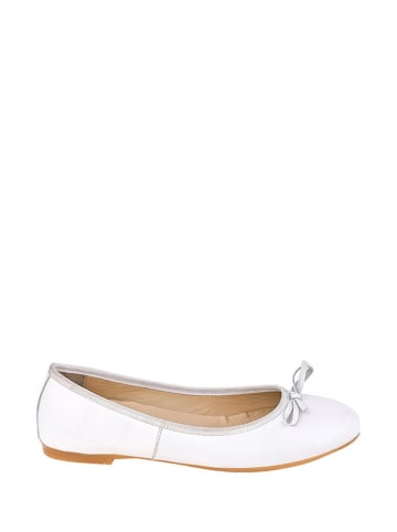 Lizza Shoes Leder-Ballerinas in Weiß