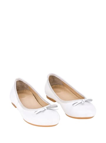 Lizza Shoes Skórzane baleriny w kolorze białym