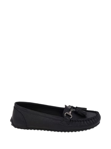 Lizza Shoes Leder-Mokassins in Schwarz