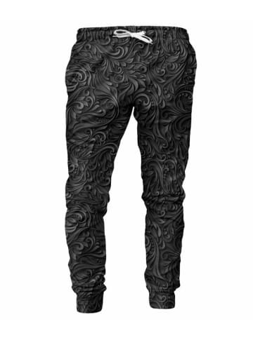 Mr GUGU & MISS GO Spodnie dresowe w kolorze czarnym ze wzorem