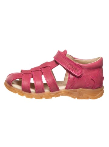 POM POM Leder-Halbsandalen in Pink