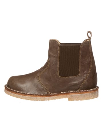 POM POM Leder-Chelsea-Boots in Braun