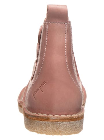 POM POM Leder-Chelsea-Boots in Rosa
