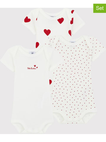 PETIT BATEAU 3er-Set: Bodys in Weiß