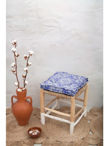 Madre Selva Sitzkissen "Hippy" in Blau - (L)37 x (B)37 cm