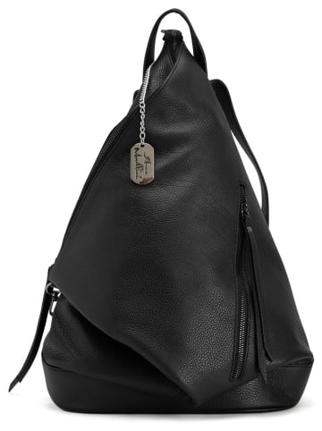 Anna Morellini Leder-Rucksack "Aureliana" in Schwarz - (B)42 x (H)55 x (T)16 cm