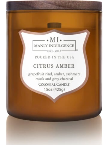 Colonial Candle Geurkaars "Citrus Amber" geel - 425 g