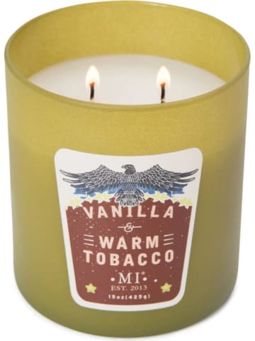 Colonial Candle Duftkerze "Vanilla & Warm Tobacco" in Grün - 425 g