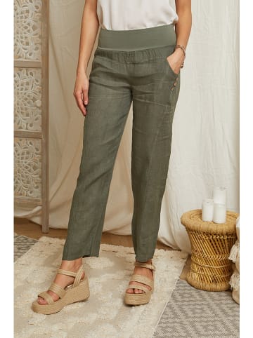 Lin Passion Leinen-Hose in Khaki