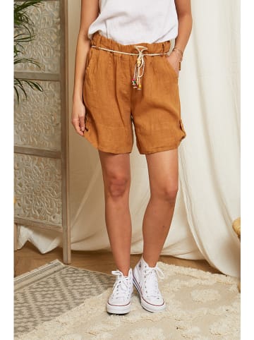 Lin Passion Linnen short camel