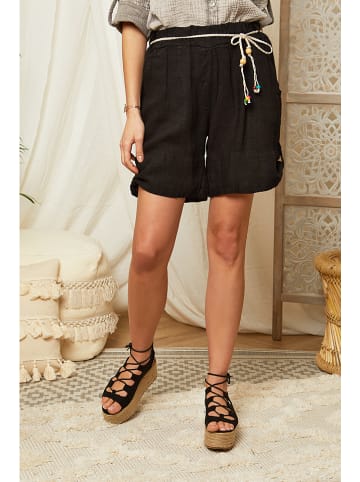 Lin Passion Leinen-Shorts in Schwarz