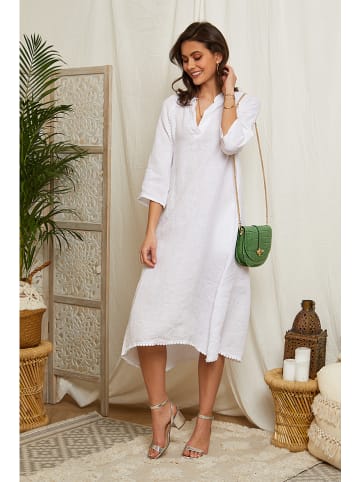 Lin Passion Leinen-Kleid in Weiß