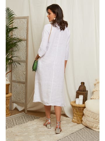 Lin Passion Leinen-Kleid in Weiß
