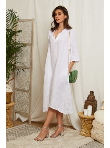 Lin Passion Leinen-Kleid in Weiß