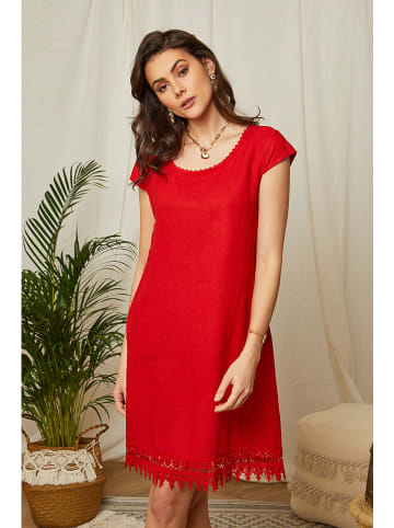Lin Passion Leinen-Kleid in Rot