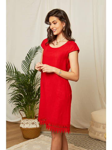 Lin Passion Leinen-Kleid in Rot