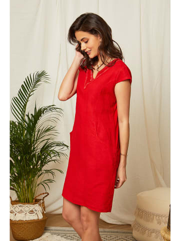 Lin Passion Leinen-Kleid in Rot