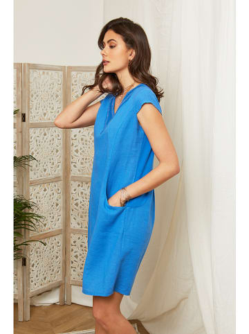 Lin Passion Leinen-Kleid in Blau