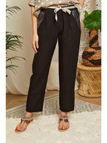 Lin Passion Leinen-Hose in Schwarz