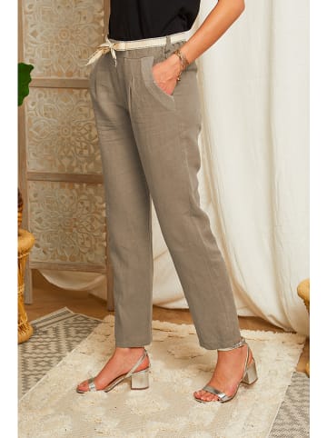 Lin Passion Leinen-Hose in Taupe
