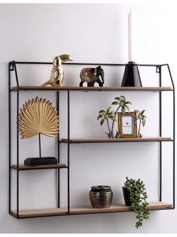 Lifa Living Wandmeubel "Valencia" zwart/naturel - (L)58 x (H)52 cm