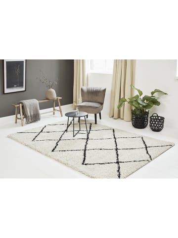 Lifa Living Kurzflor-Teppich in Creme/ Schwarz