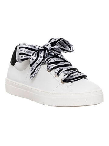 Patrizia Pepe Leren sneakers wit/zwart