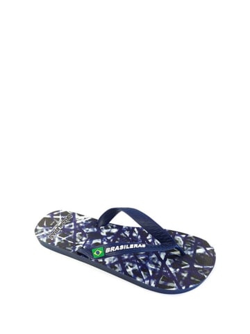 Brasileras Teenslippers donkerblauw/meerkleurig