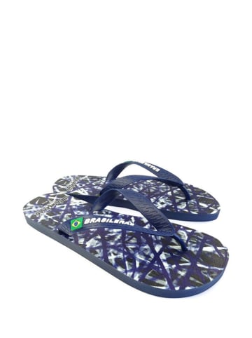 Brasileras Teenslippers donkerblauw/meerkleurig
