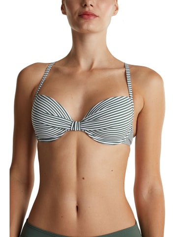 ESPRIT Biustonosz bikini w kolorze biało-oliwkowym
