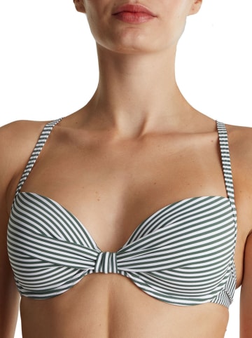 ESPRIT Biustonosz bikini w kolorze biało-oliwkowym