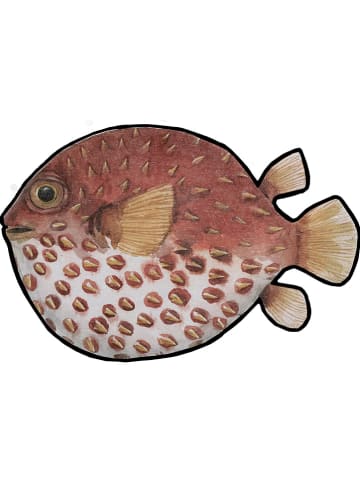 Folkifreckles Badvorleger "Pez Globo" in Rot - (L)70 x (B)50 cm