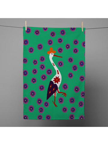 Folkifreckles Theedoek "La Bamba" groen/meerkleurig - (L)70 x (B)50 cm