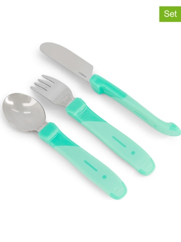 Twistshake 2-delige set: eetleerbestek groen - (L)22,5 cm