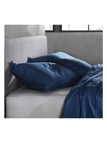 Zo!Home 2-delige set: satijnen kussenslopen "Satinado" blauw