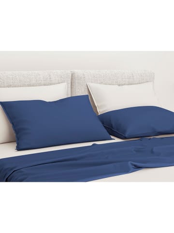 Zo!Home 2-delige set: satijnen kussenslopen "Satinado" blauw