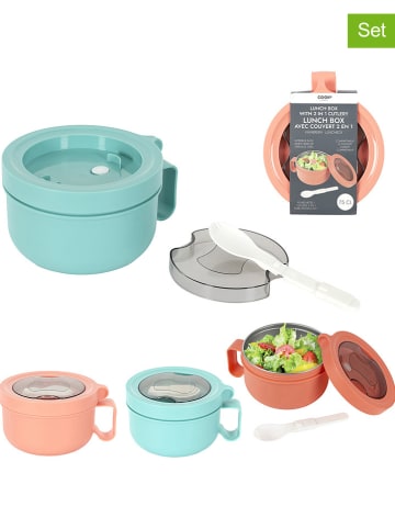 COOK CONCEPT 2-delige set: lunchboxen oranje/turquoise (verrassingsproduct)