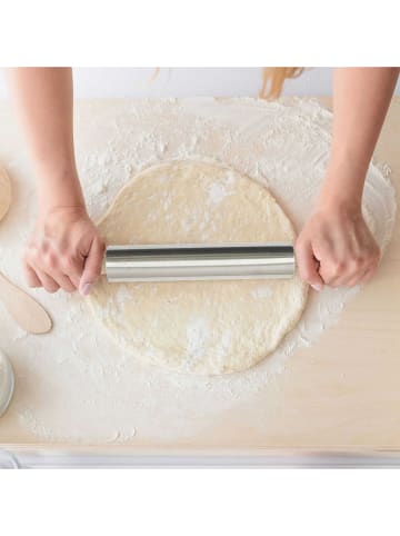 COOK CONCEPT Wałek w kolorze srebrnym do ciasta - dł. 43 cm
