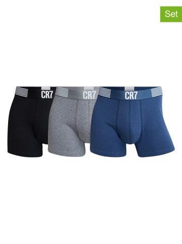 CR7 3-delige set: boxershorts blauw/grijs/zwart
