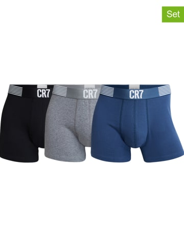 CR7 3er-Set: Boxershorts in Blau/ Grau/ Schwarz